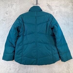 Lands End Womens Down Puffer Jacket XS Petite Teal Insulated Winter Coat